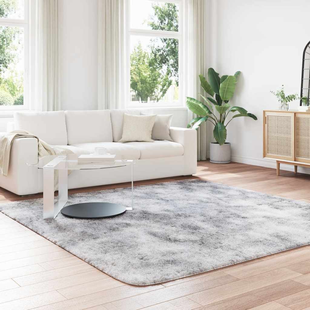 Flossteppe med lang luv NAVARRA lysegrå 240x240 cm polyester