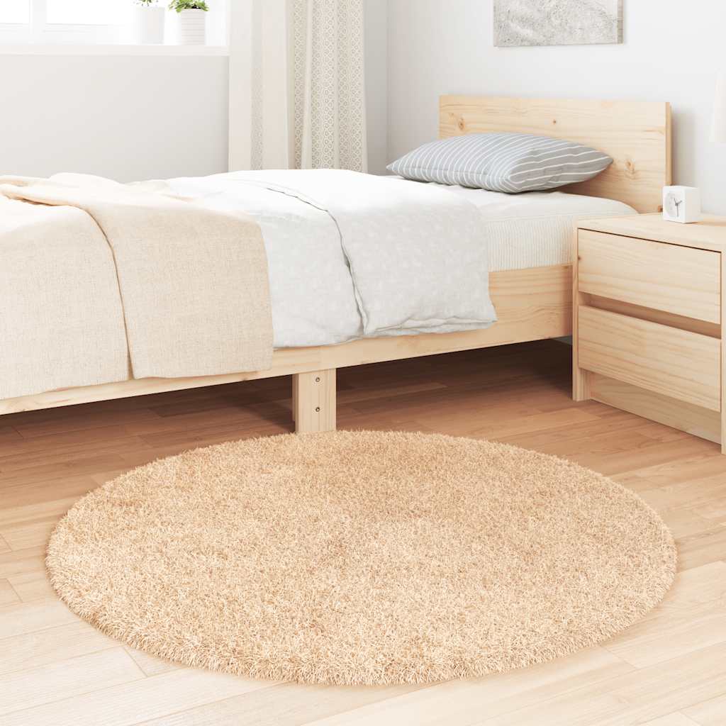 Flossteppe med lang luv NAVARRA beige 100x100 cm polyester