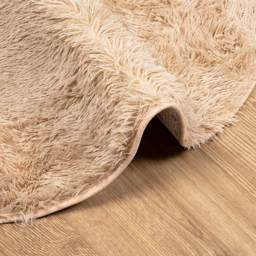 Flossteppe med lang luv NAVARRA beige 100x100 cm polyester