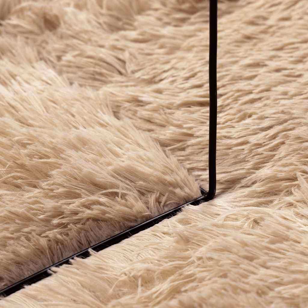Flossteppe med lang luv NAVARRA beige 100x100 cm polyester