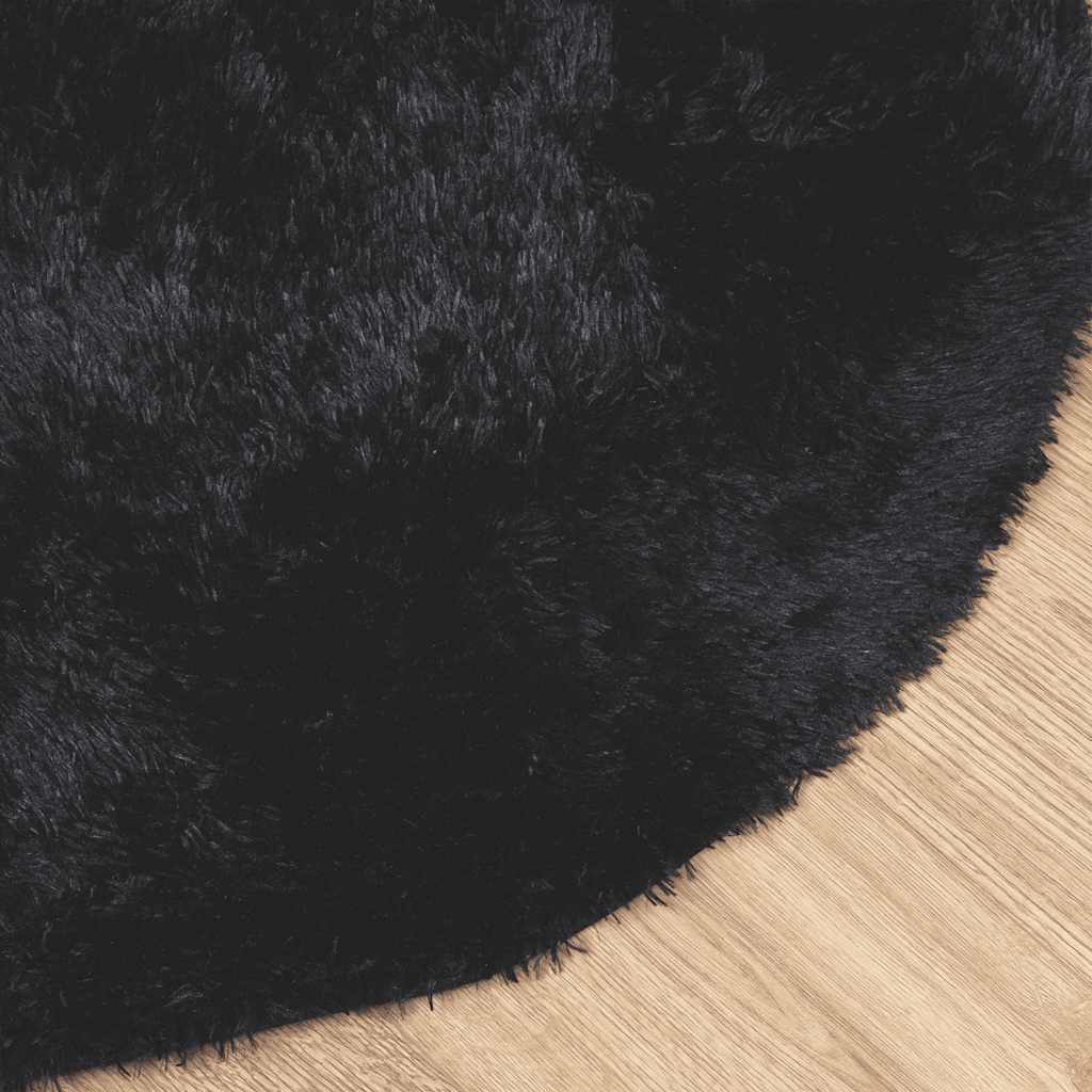Flossteppe med lang luv NAVARRA svart 100x100 cm polyester