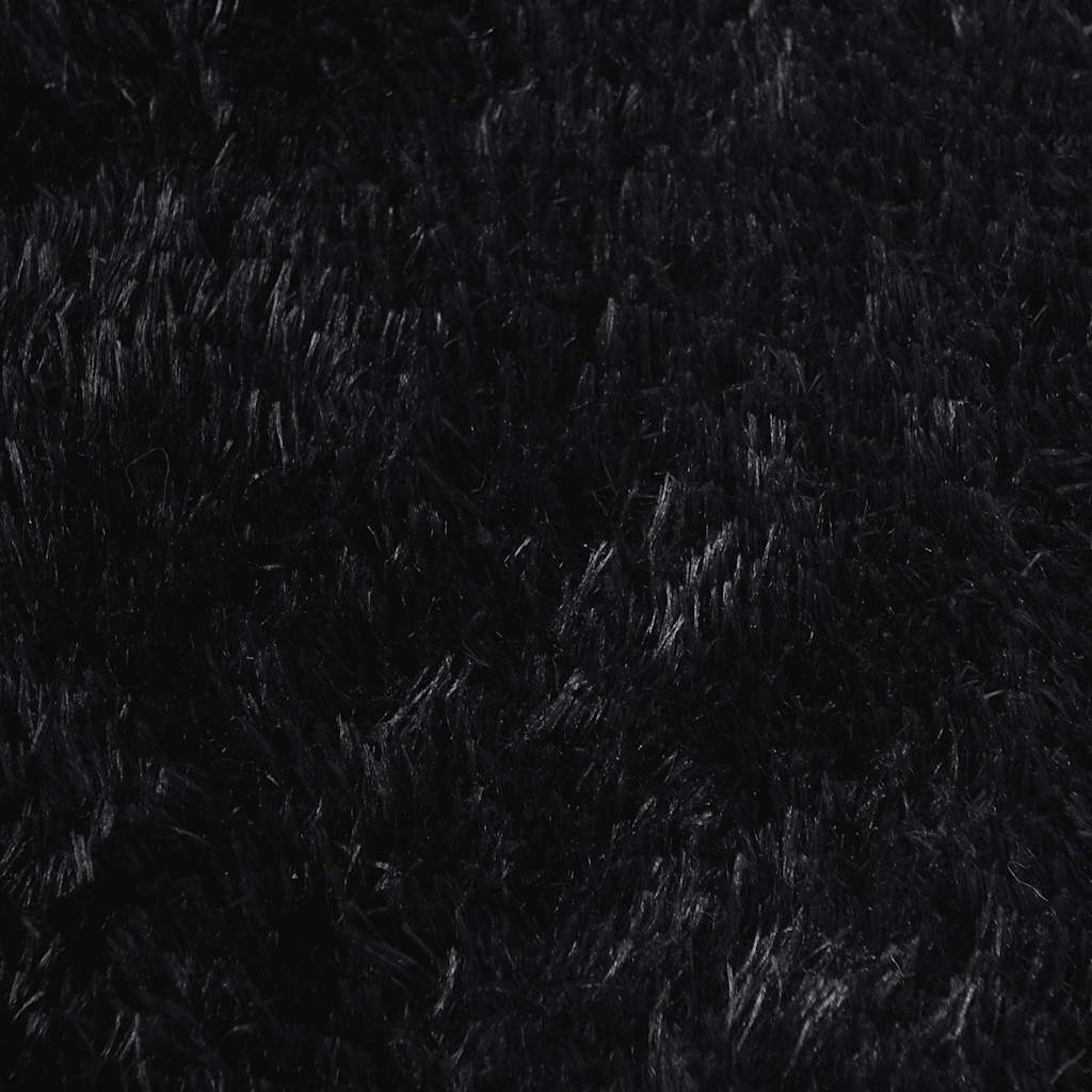 Flossteppe med lang luv NAVARRA svart 100x100 cm polyester
