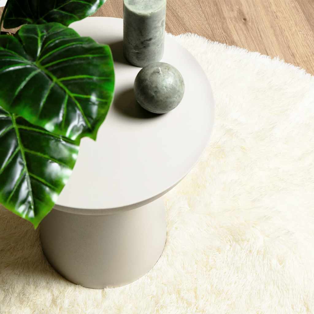 Flossteppe med lang luv NAVARRA krem 100x100 cm polyester