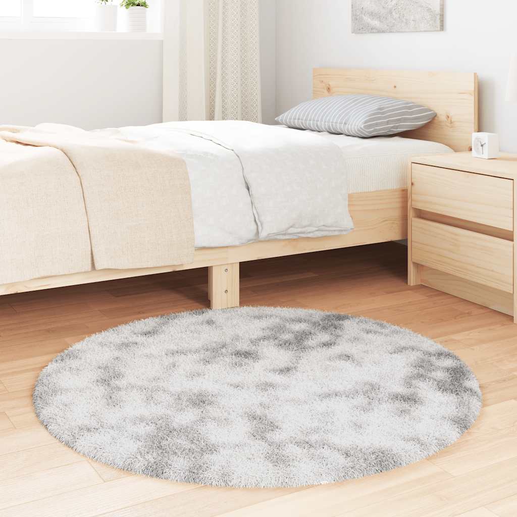 Flossteppe med lang luv NAVARRA sølvgrå 100x100 cm polyester