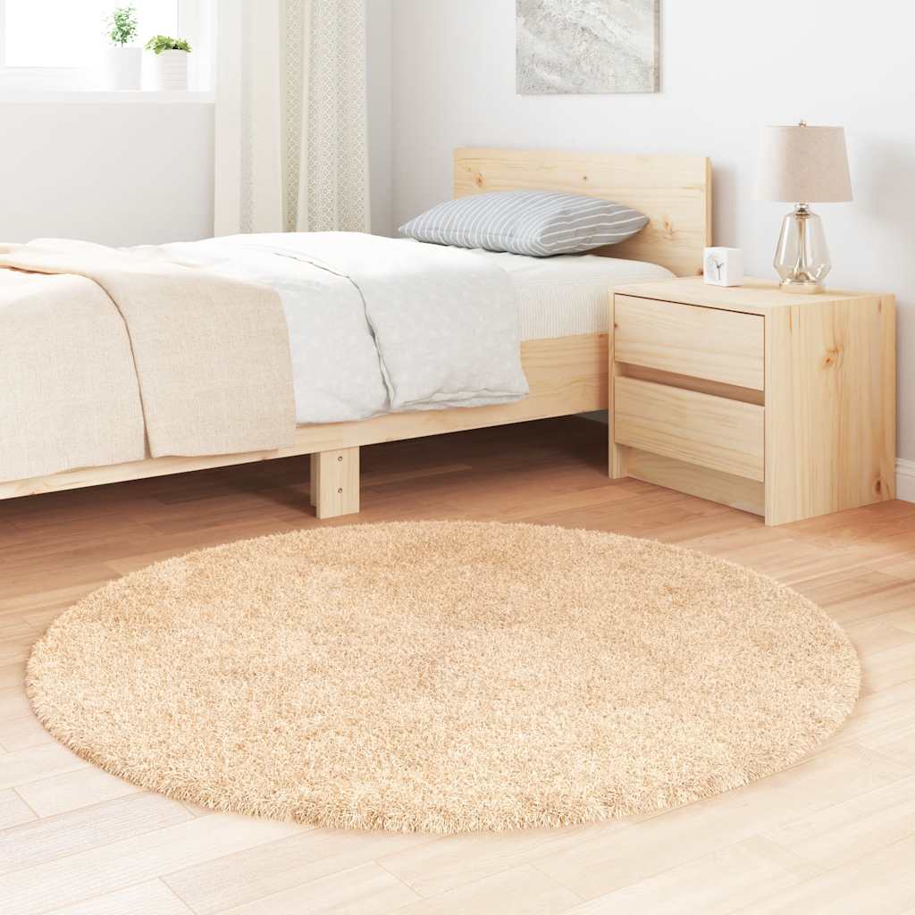 Flossteppe med lang luv NAVARRA beige 120x120 cm polyester vidaXL