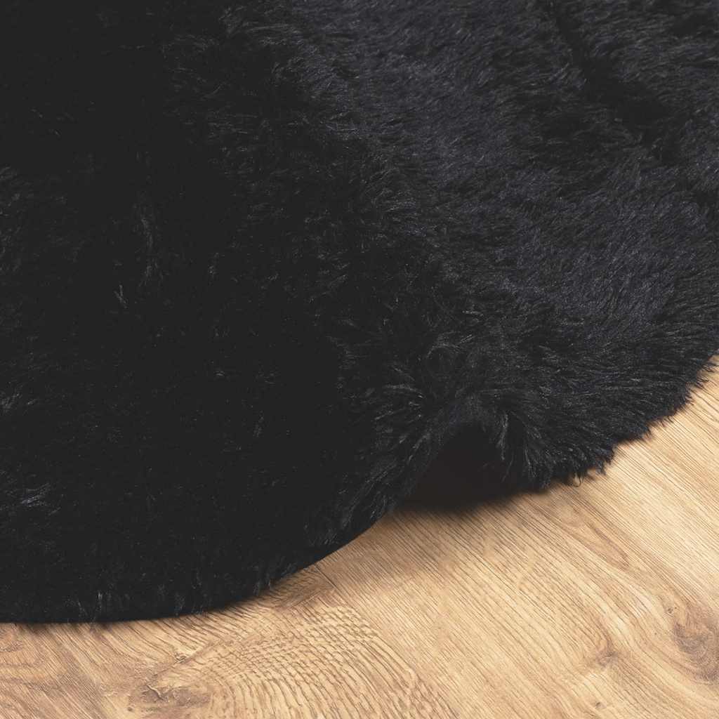 Flossteppe med lang luv NAVARRA svart 120x120 cm polyester