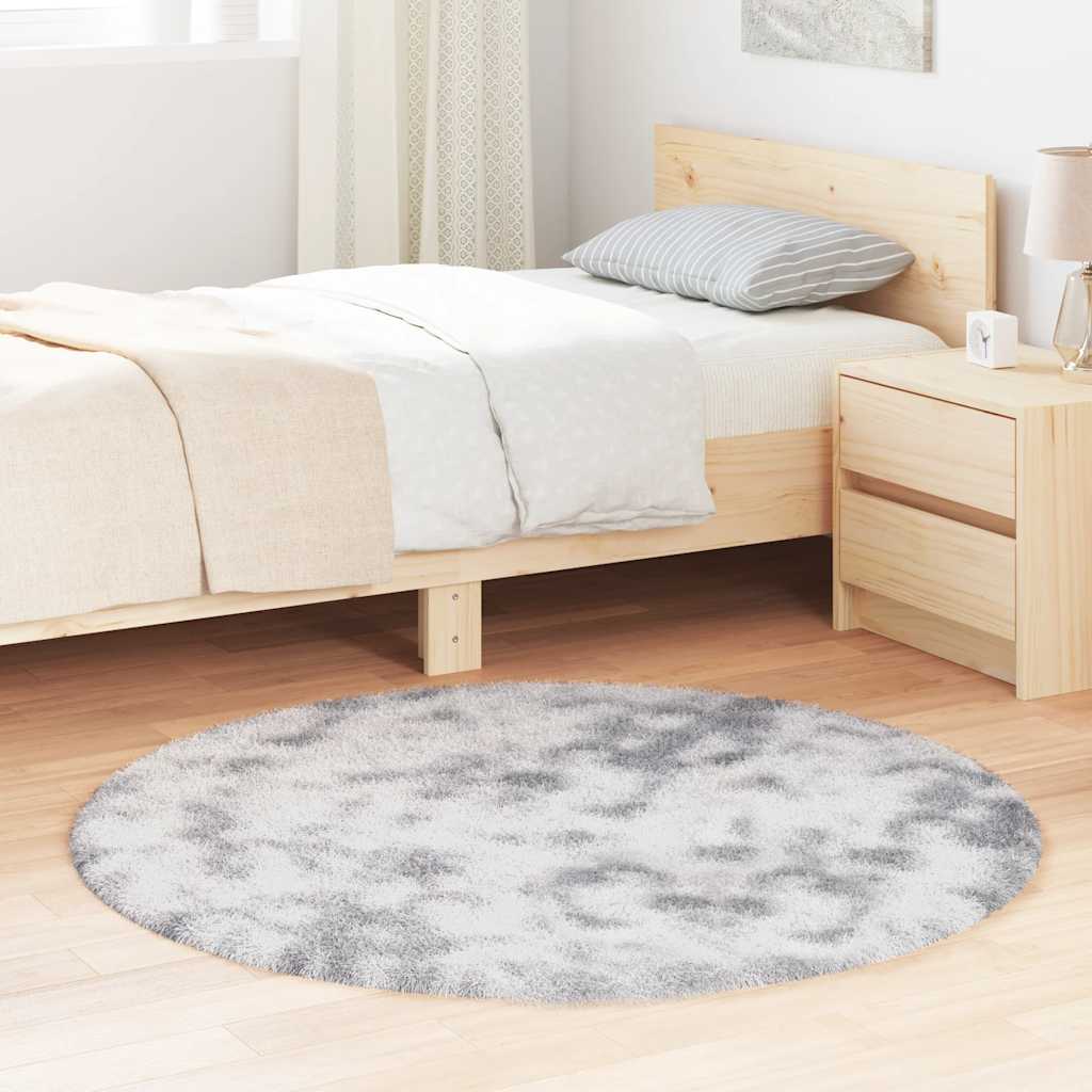 Flossteppe med lang luv NAVARRA lysegrå 120x120 cm polyester