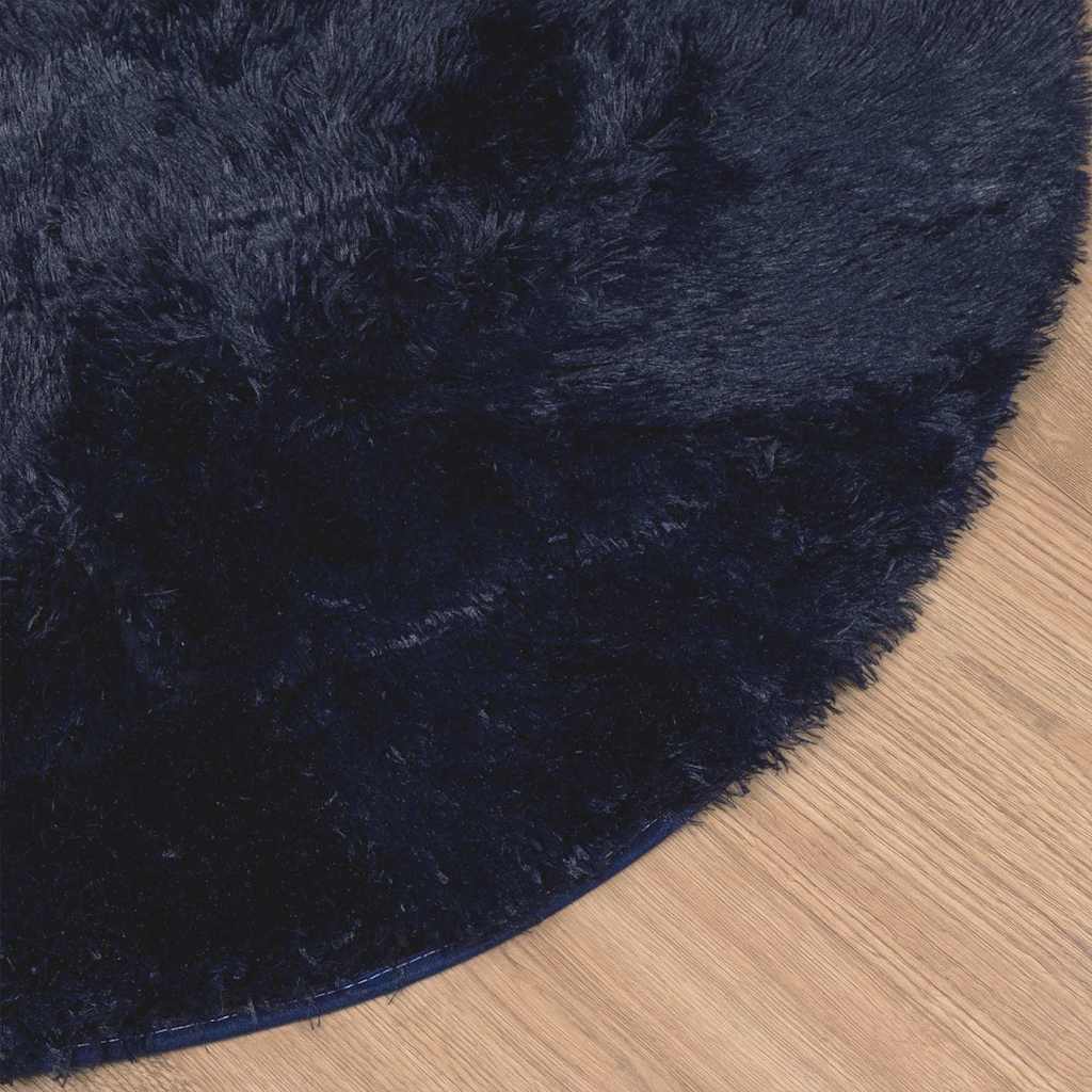 Flossteppe med lang luv NAVARRA marine 120x120 cm polyester