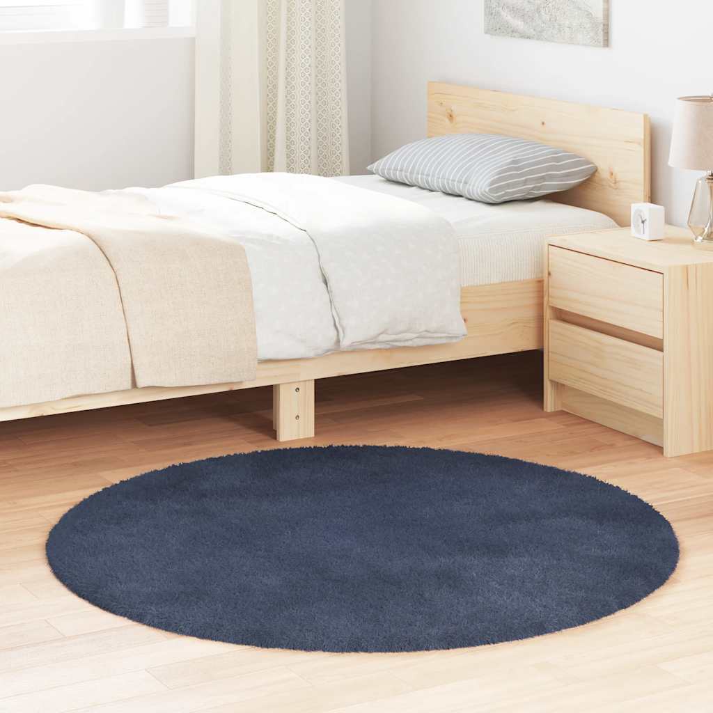 Flossteppe med lang luv NAVARRA marine 120x120 cm polyester
