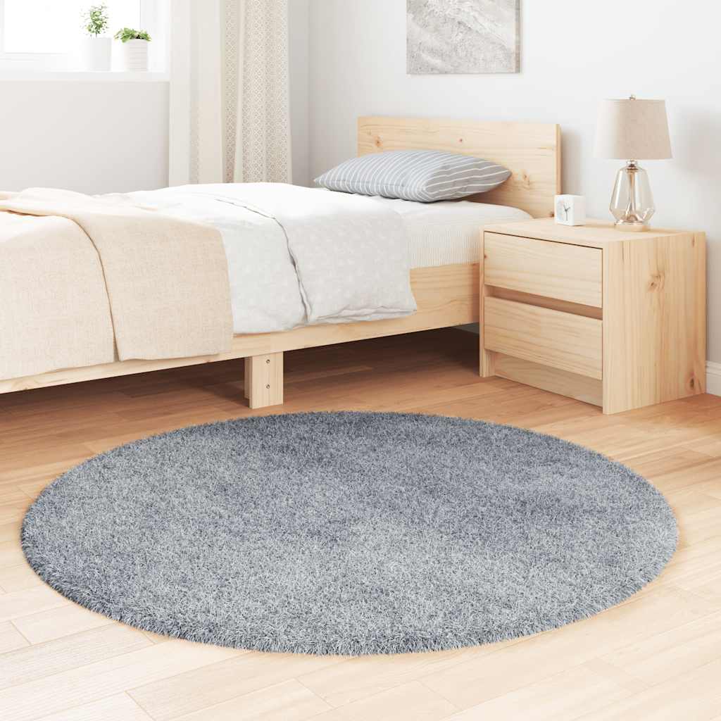 Flossteppe med lang luv NAVARRA sølvgrå 120x120 cm polyester