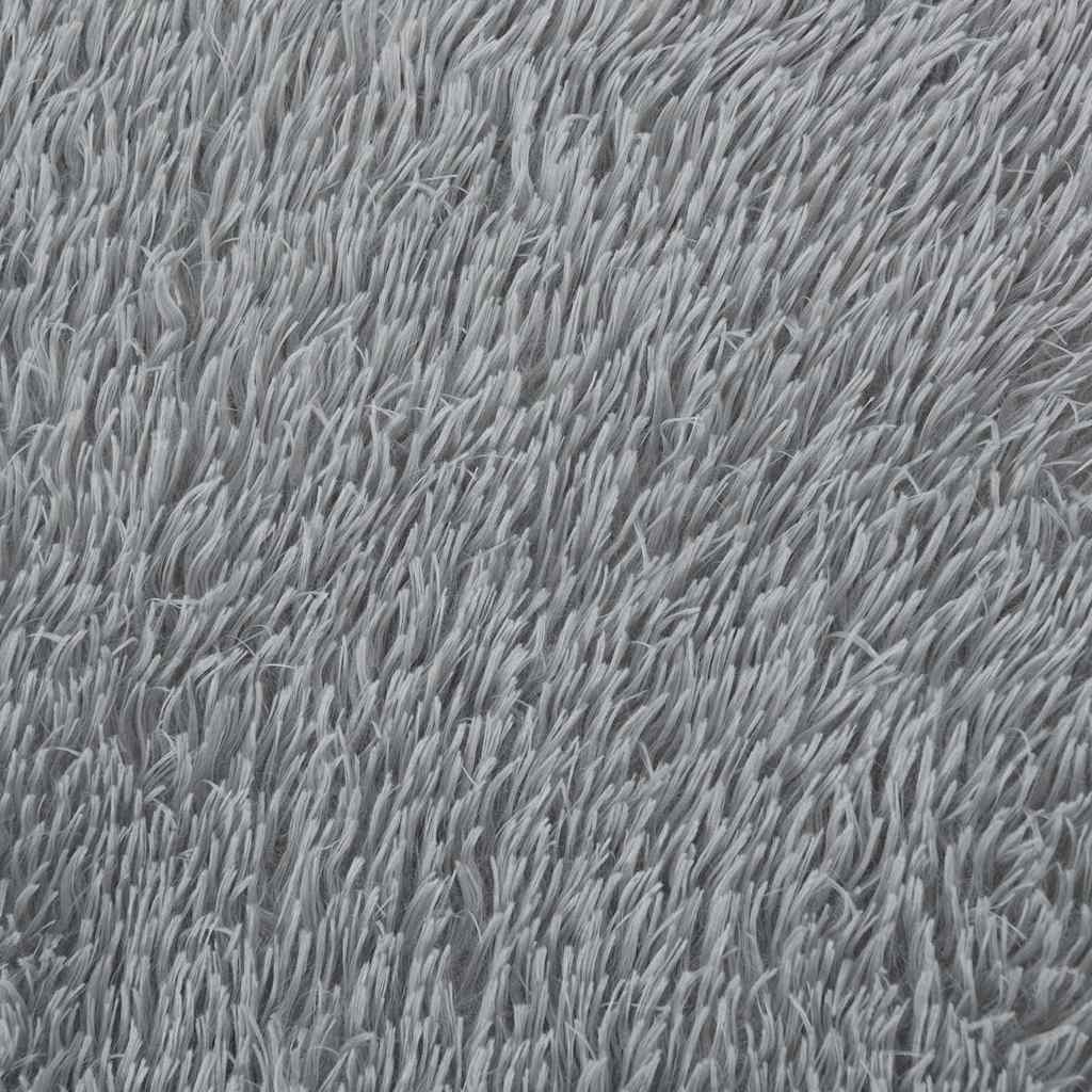 Flossteppe med lang luv NAVARRA sølvgrå 120x120 cm polyester