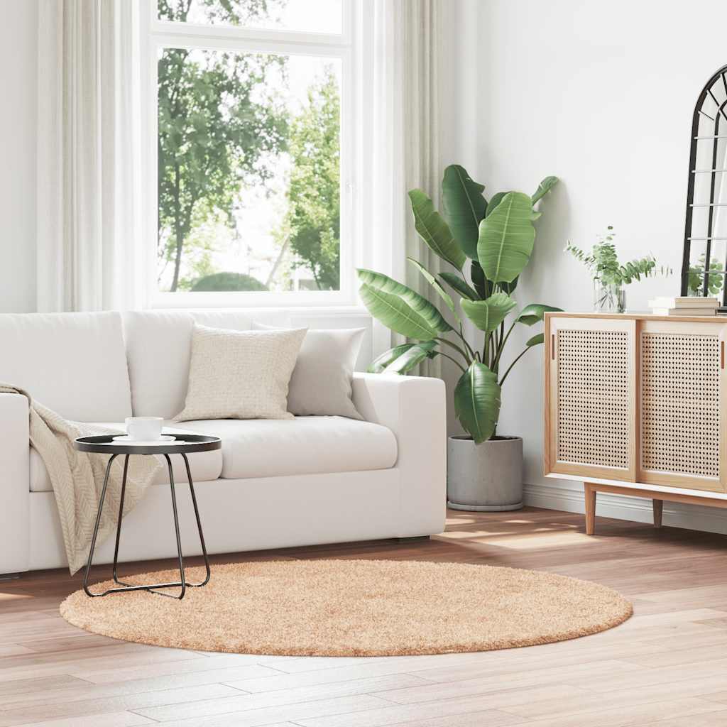 Flossteppe med lang luv NAVARRA beige 160x160 cm polyester