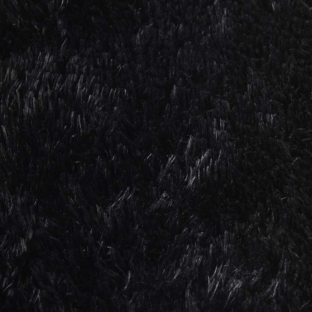 Flossteppe med lang luv NAVARRA svart 160x160 cm polyester
