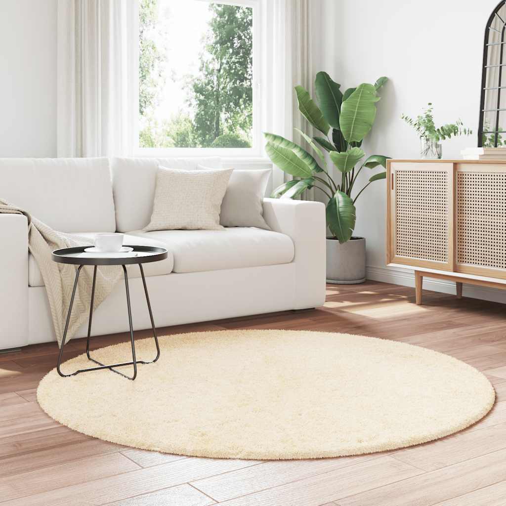 Flossteppe med lang luv NAVARRA krem 160x160 cm polyester