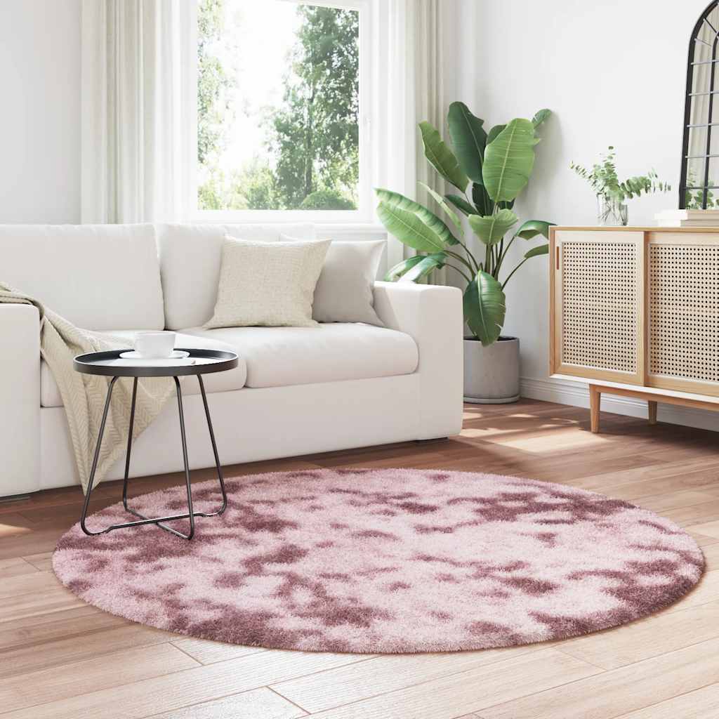 Flossteppe med lang luv NAVARRA støvet rosa 160x160cm polyester
