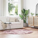 Flossteppe med lang luv NAVARRA støvet rosa 160x160cm polyester