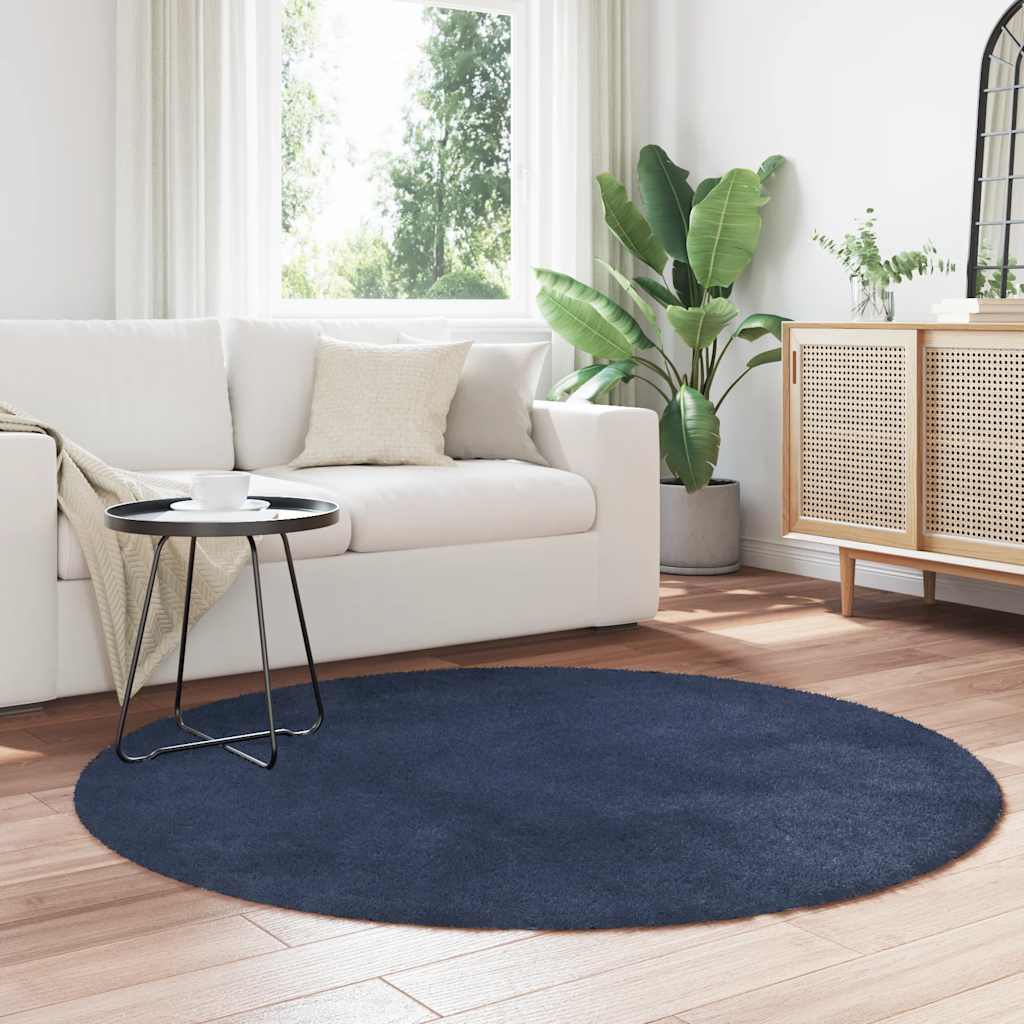 Flossteppe med lang luv NAVARRA marine 160x160 cm polyester vidaXL