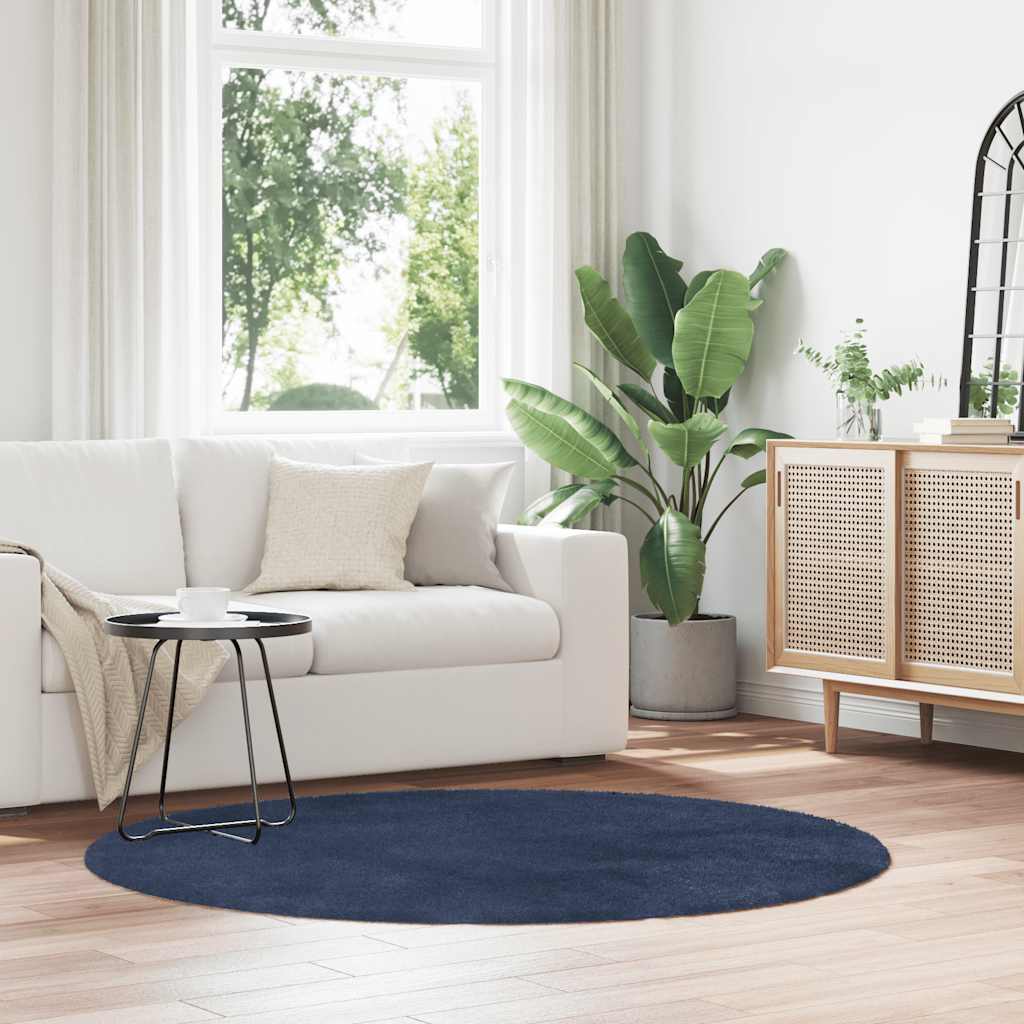 Flossteppe med lang luv NAVARRA marine 160x160 cm polyester vidaXL