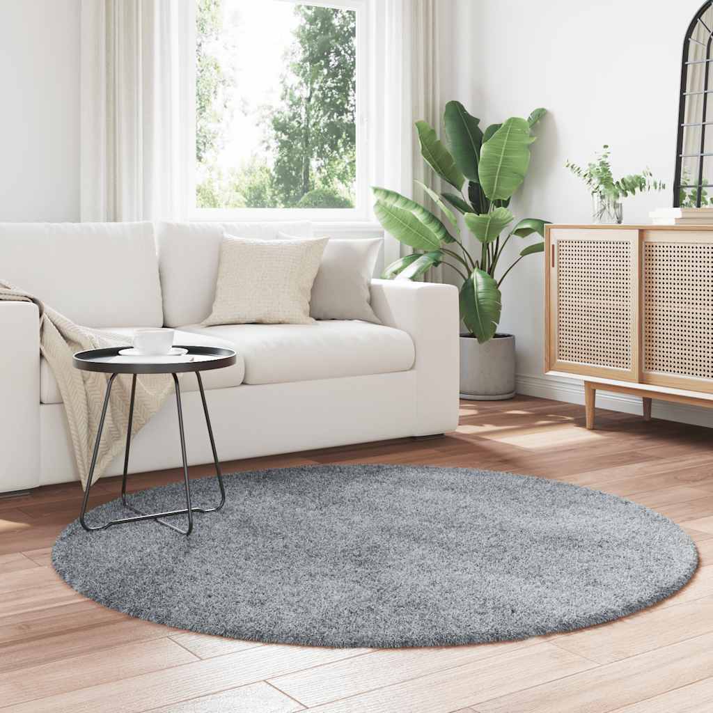 Flossteppe med lang luv NAVARRA sølvgrå 160x160 cm polyester
