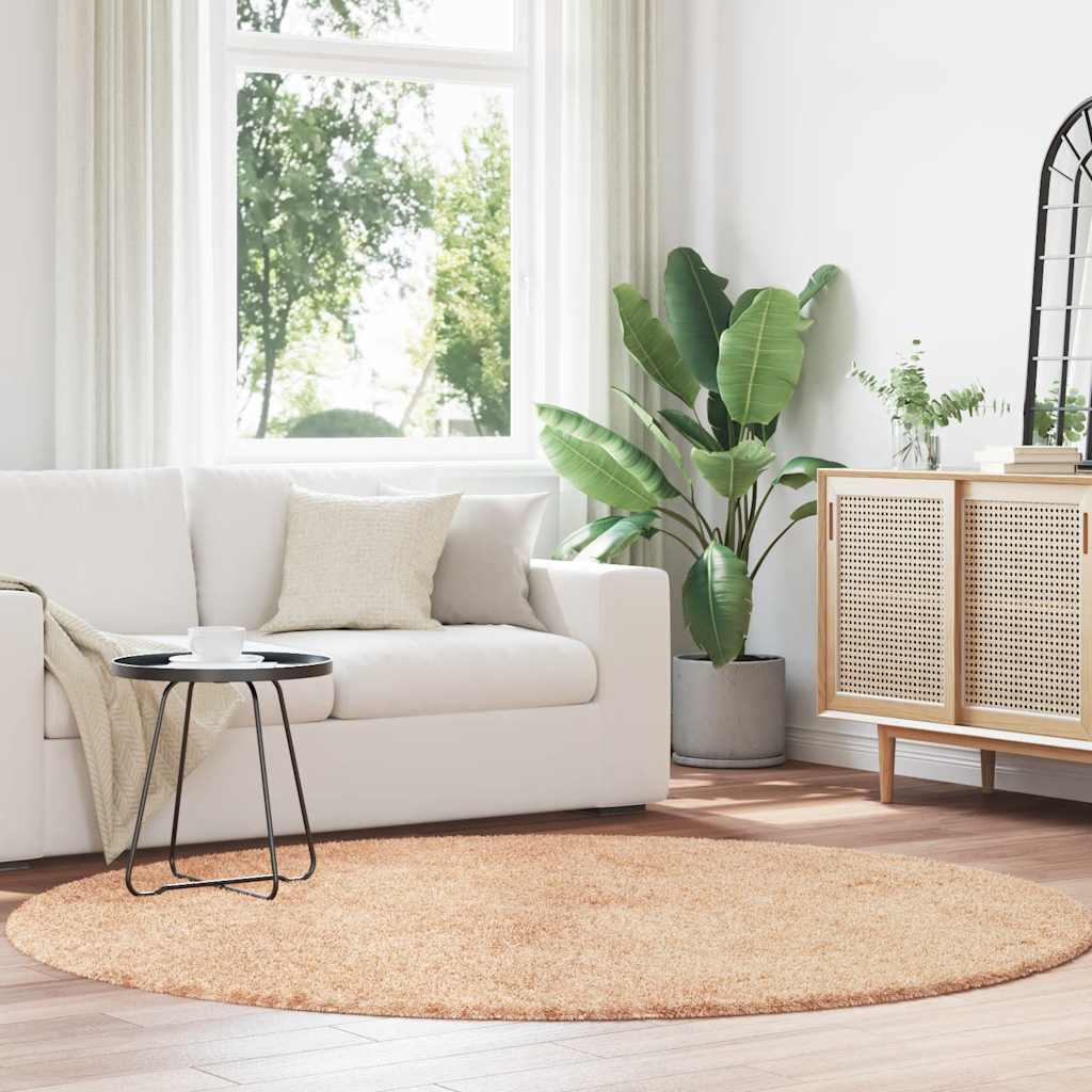Flossteppe med lang luv NAVARRA beige 200x200 cm polyester