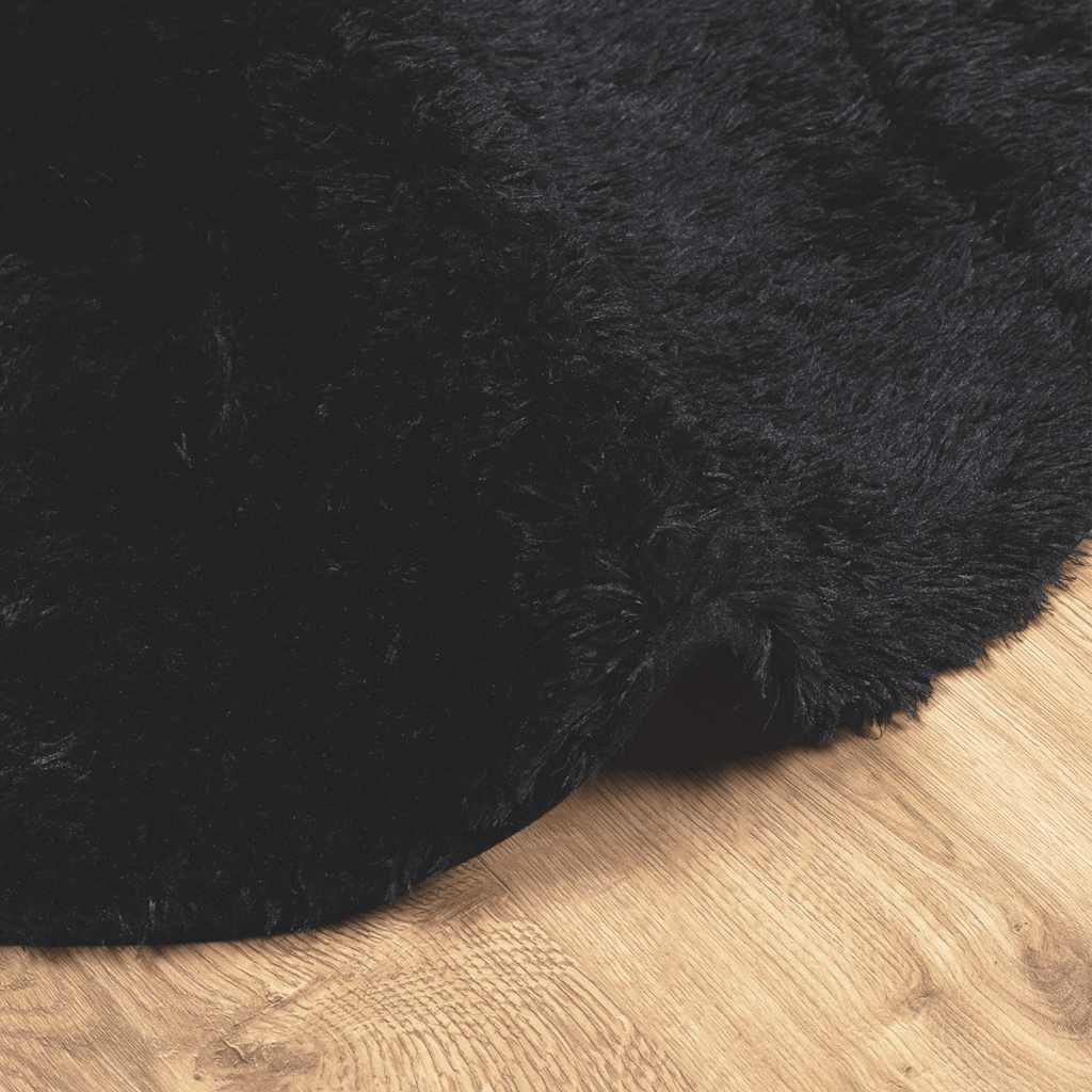 Flossteppe med lang luv NAVARRA svart 200x200 cm polyester