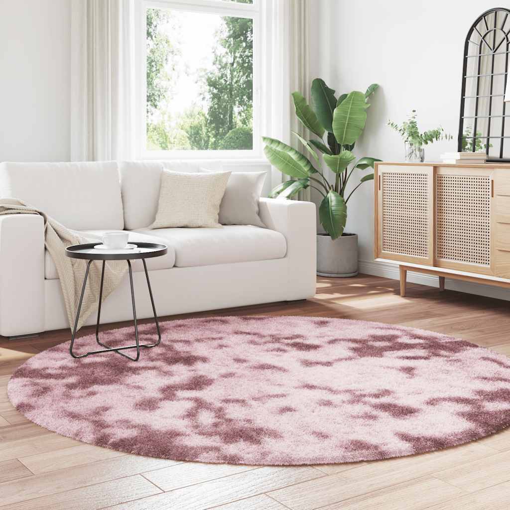 Flossteppe med lang luv NAVARRA støvet rosa 200x200cm polyester