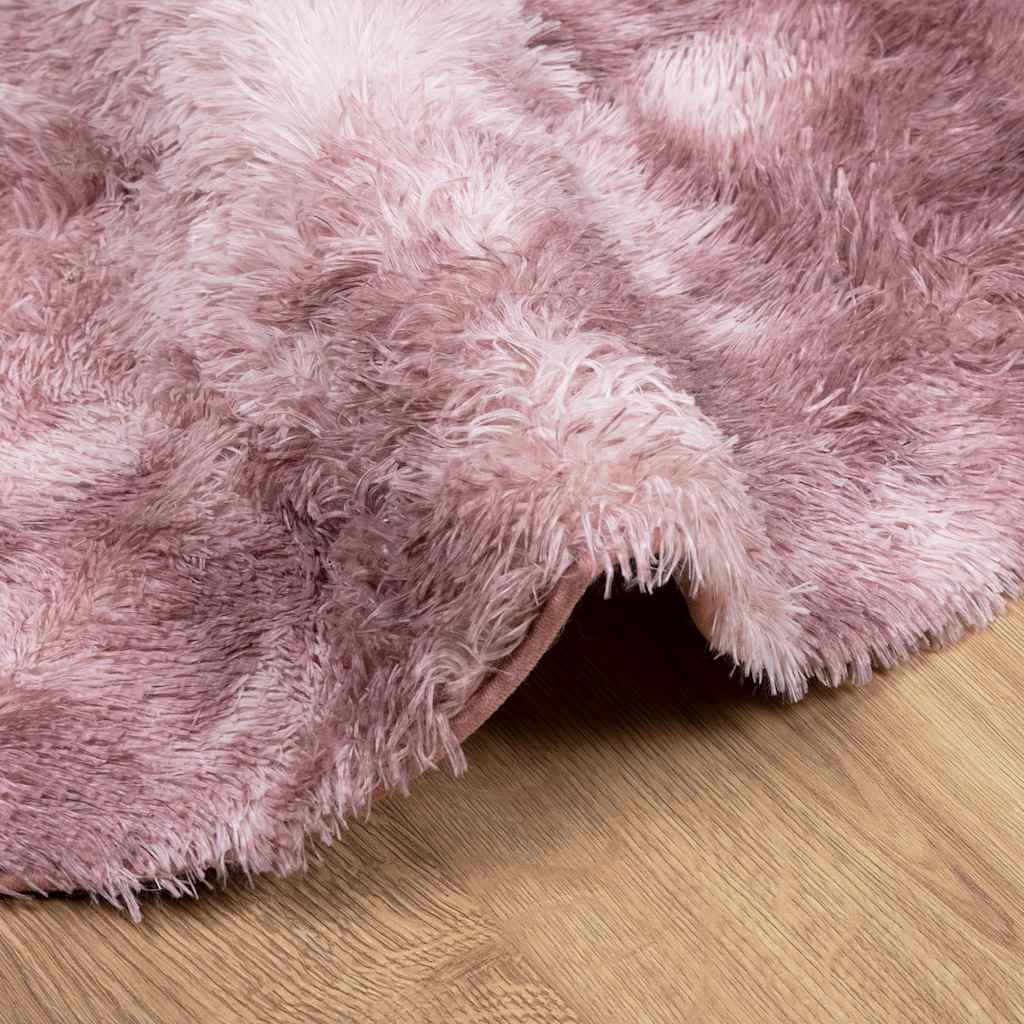 Flossteppe med lang luv NAVARRA støvet rosa 200x200cm polyester