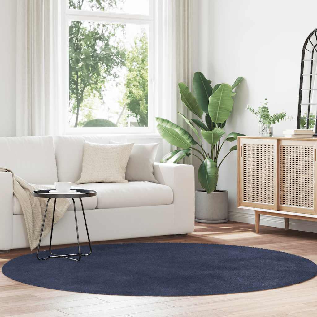 Flossteppe med lang luv NAVARRA marine 200x200 cm polyester vidaXL