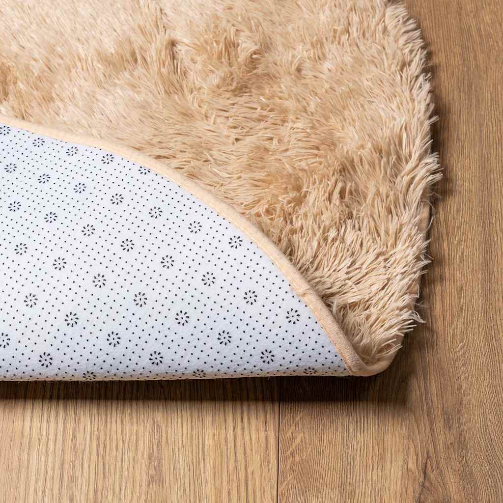 Flossteppe med lang luv NAVARRA beige 240x240 cm polyester vidaXL