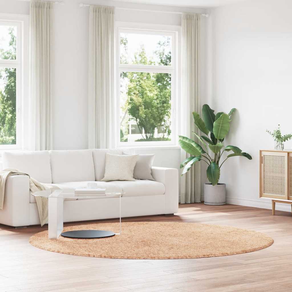 Flossteppe med lang luv NAVARRA beige 240x240 cm polyester vidaXL