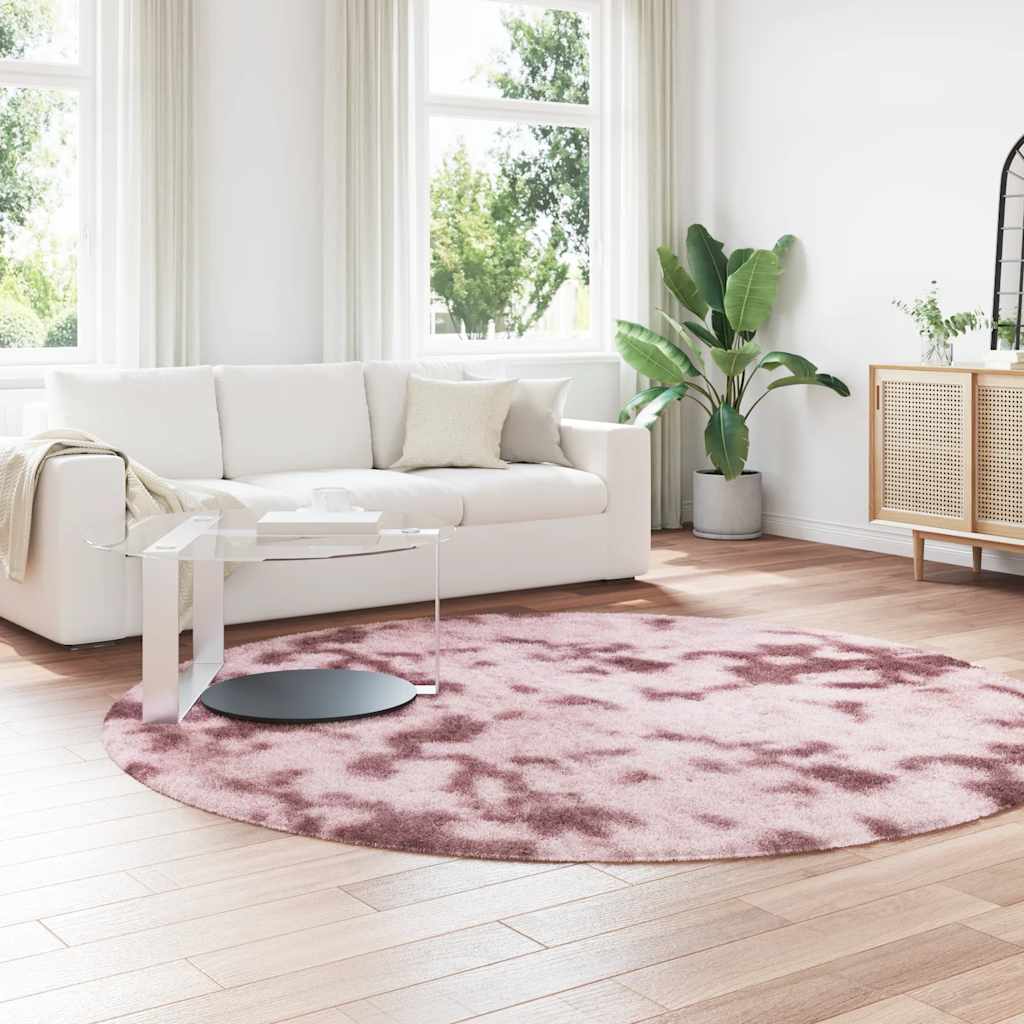 Flossteppe med lang luv NAVARRA støvet rosa 240x240cm polyester