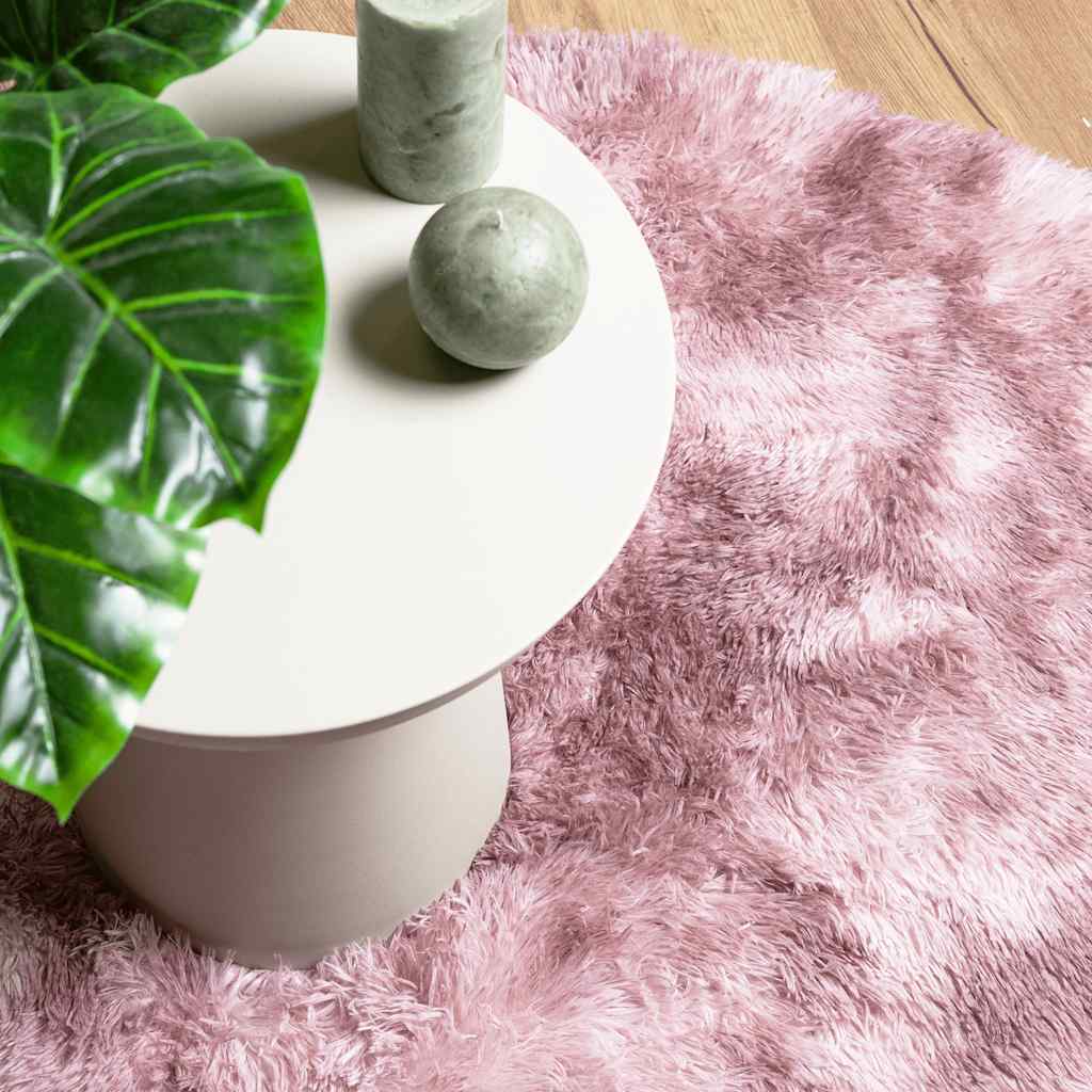 Flossteppe med lang luv NAVARRA støvet rosa 240x240cm polyester