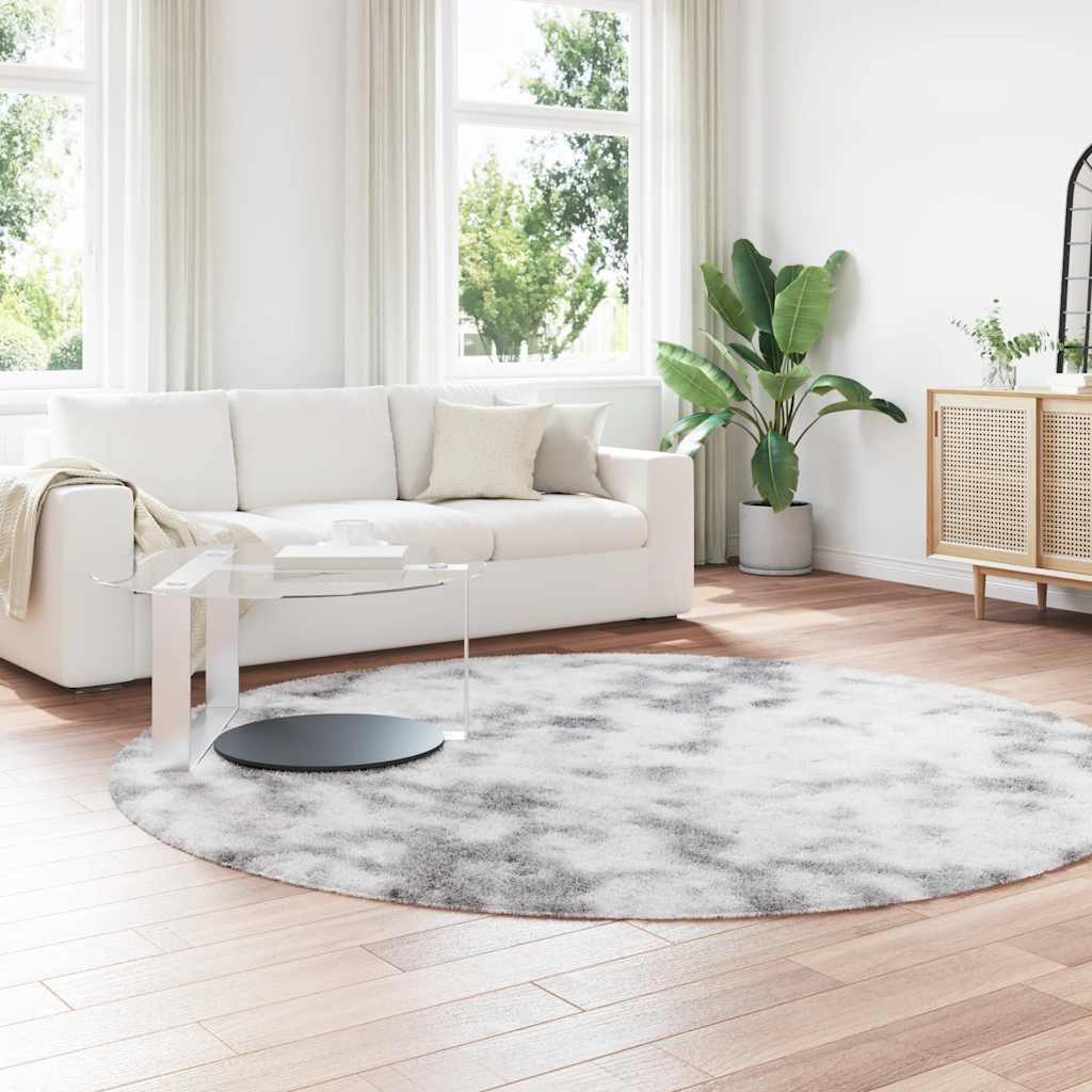 Flossteppe med lang luv NAVARRA lysegrå 240x240 cm polyester