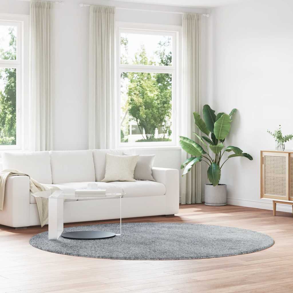 Flossteppe med lang luv NAVARRA sølvgrå 240x240 cm polyester