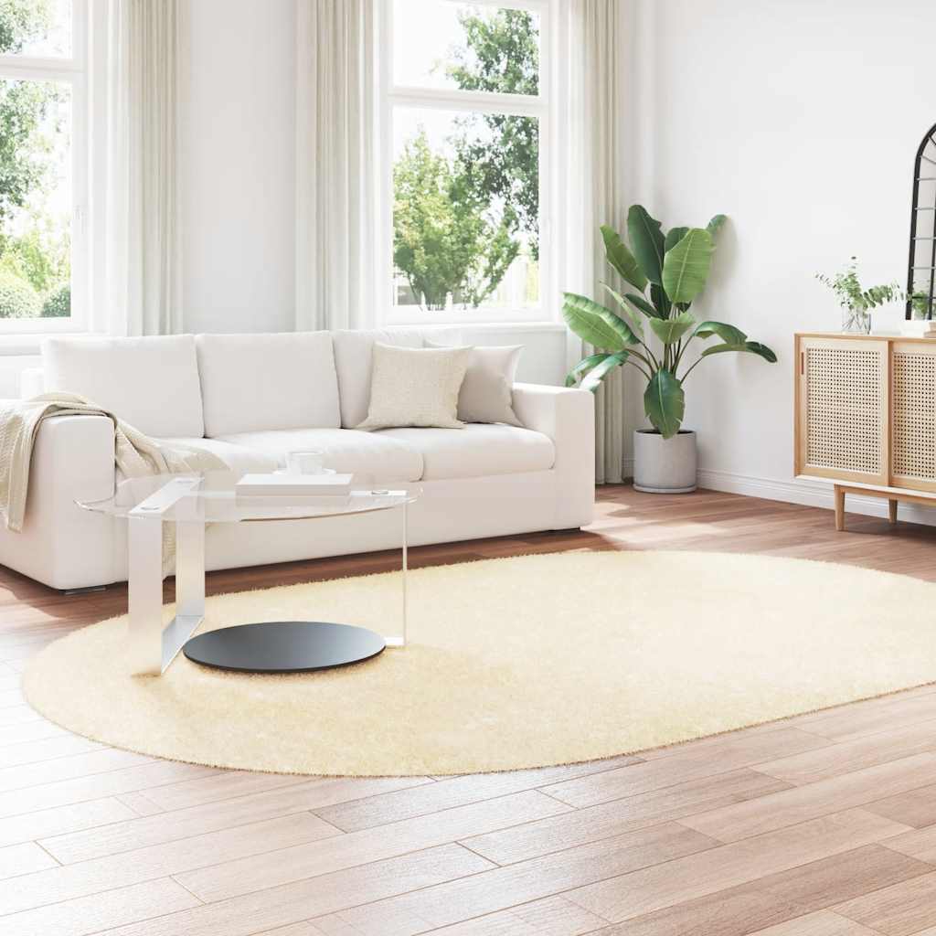 Flossteppe med lang luv NAVARRA krem 300x200 cm polyester