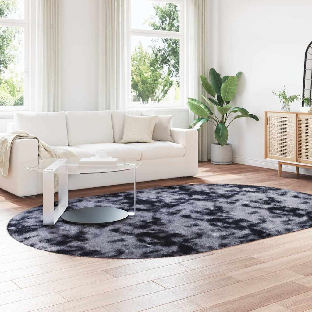 Flossteppe med lang luv NAVARRA mørkegrå 300x200 cm polyester