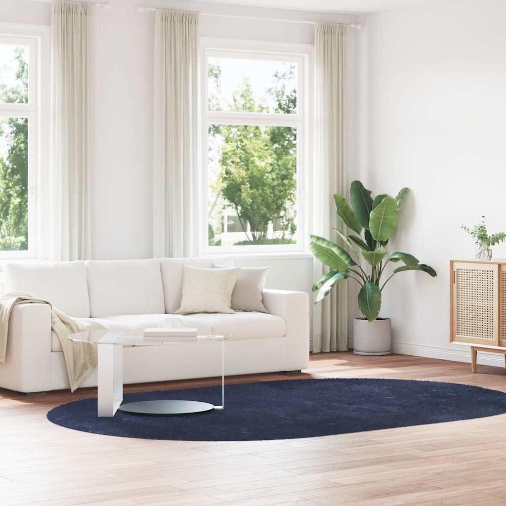 Flossteppe med lang luv NAVARRA marine 300x200 cm polyester