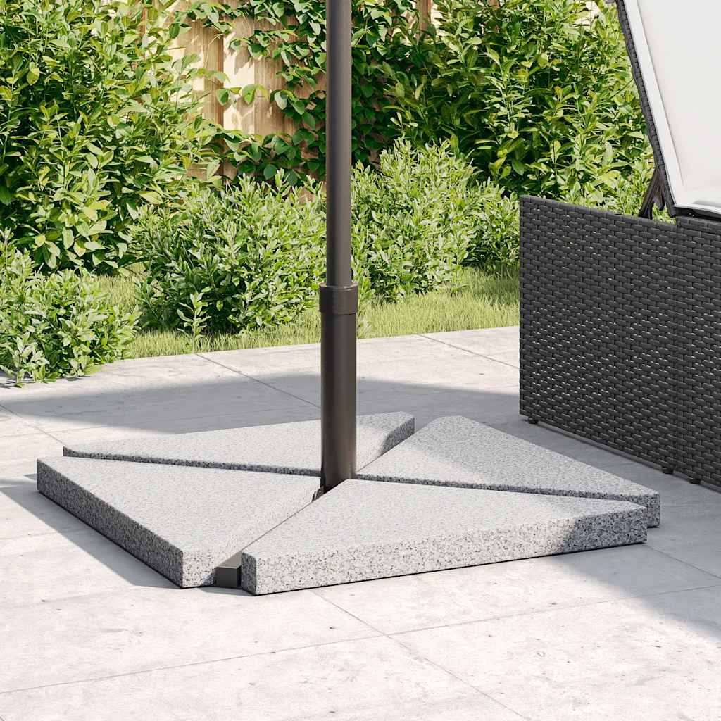 Vektplater for parasoll 4 stk grå granitt trekantet 14 kg vidaXL