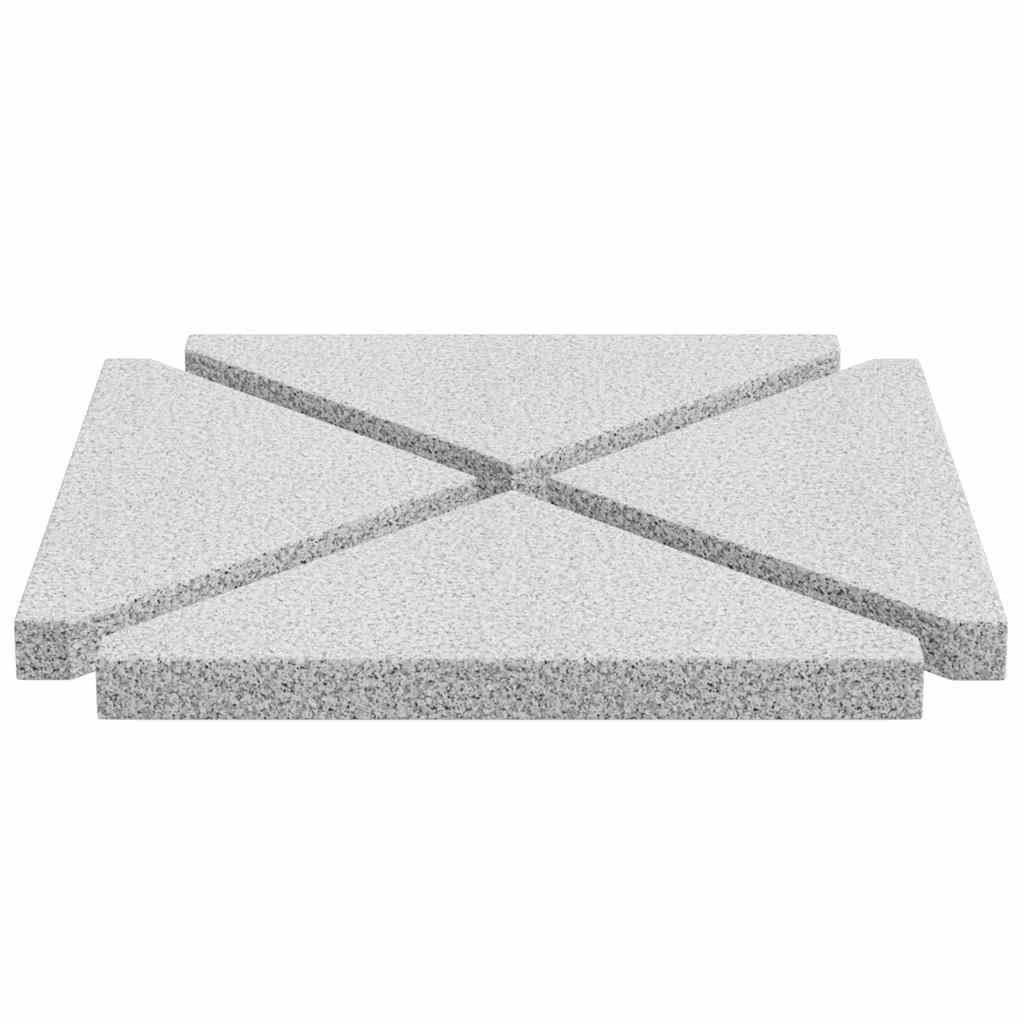Vektplater for parasoll 4 stk grå granitt trekantet 14 kg vidaXL