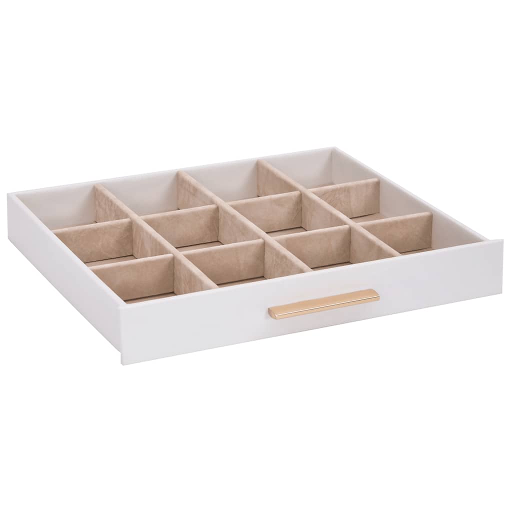 Smykkeskrin 3-lags hvit 23x20,5x14 cm
