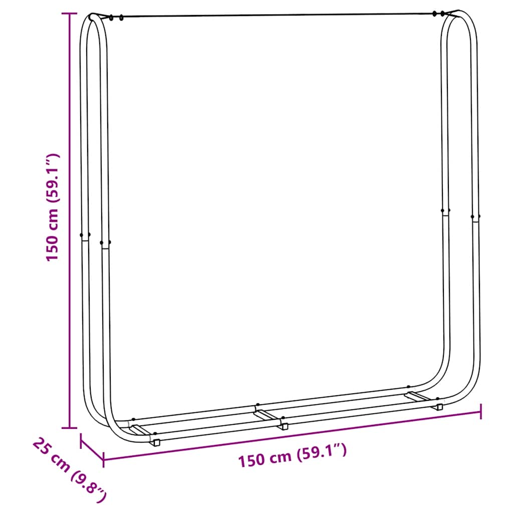 Vedstativ 150x25x150 cm Galvanisert stål