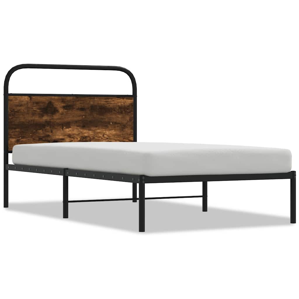 Sengeramme uten madrass røkt eik 90x190 cm konstruert tre