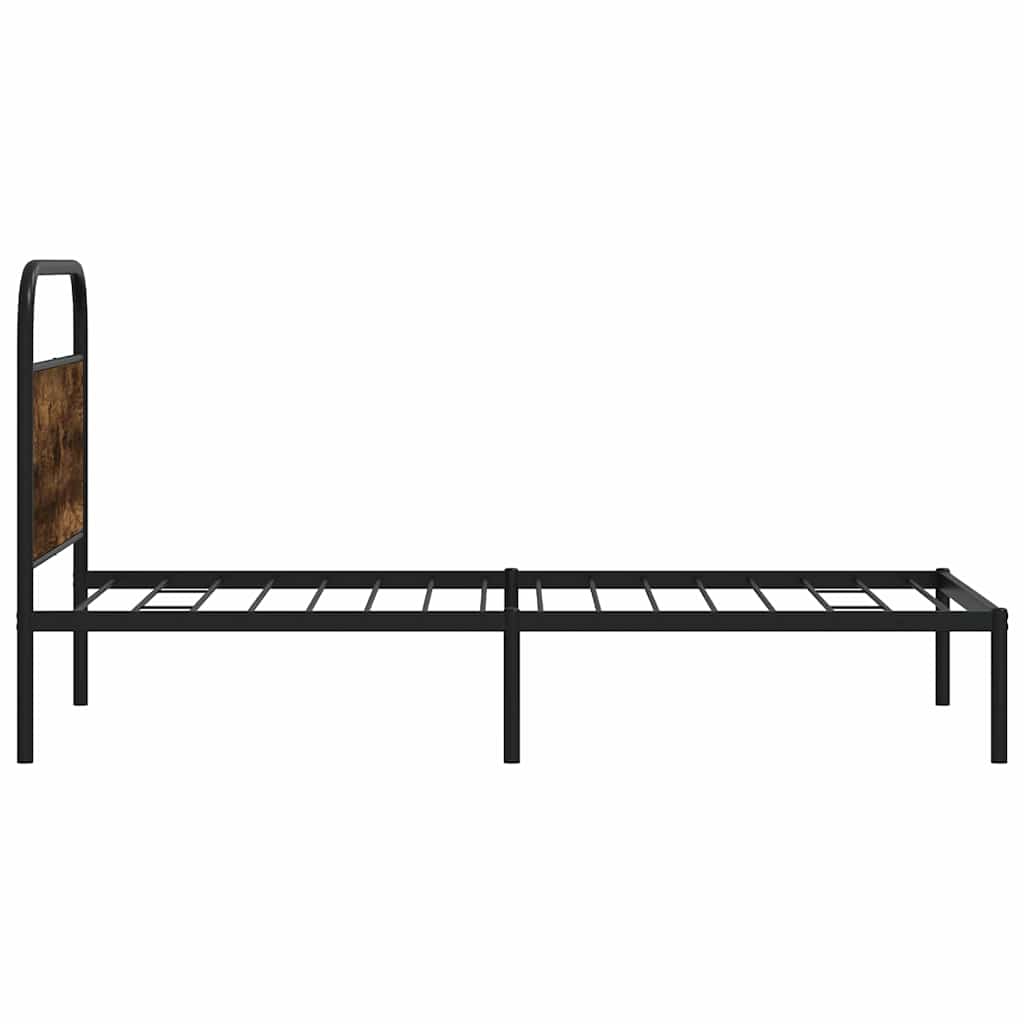Sengeramme uten madrass røkt eik 90x190 cm konstruert tre