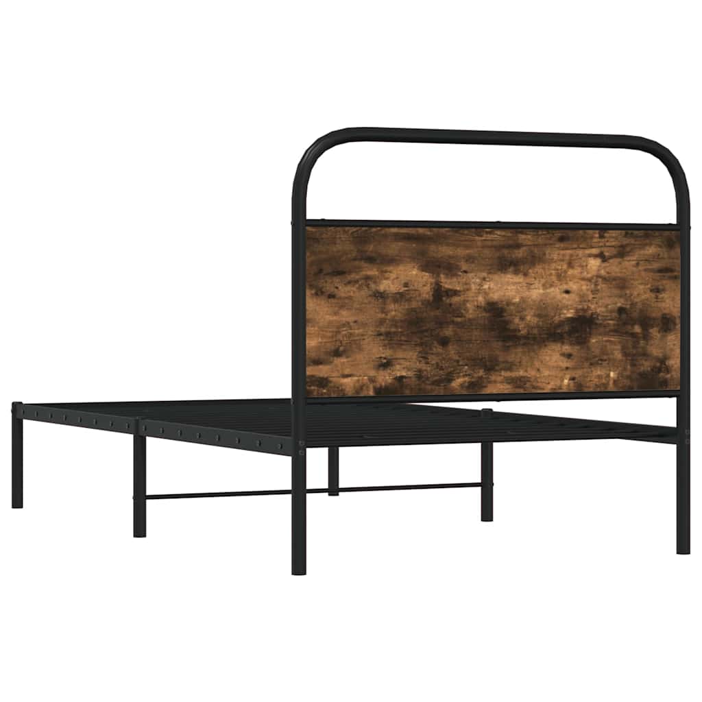 Sengeramme uten madrass røkt eik 90x190 cm konstruert tre
