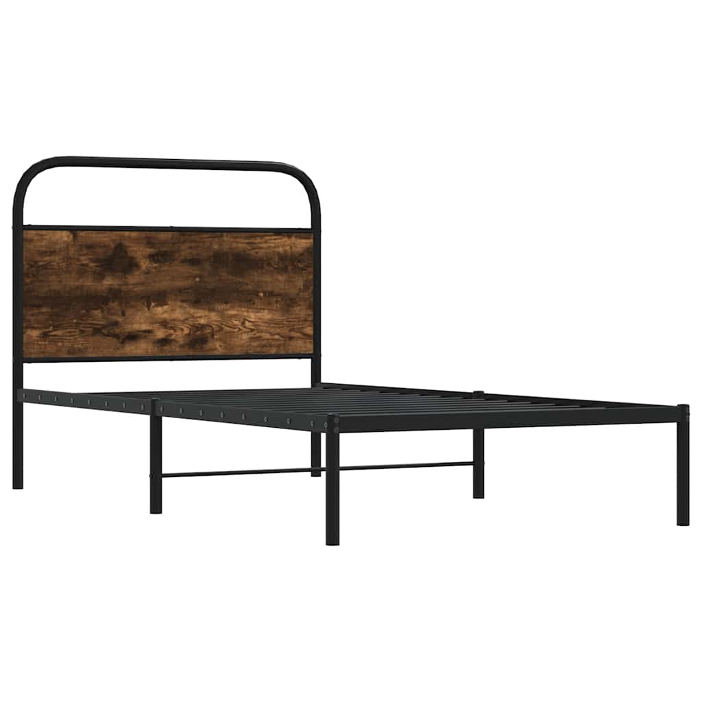 Sengeramme uten madrass røkt eik 100x190 cm konstruert tre