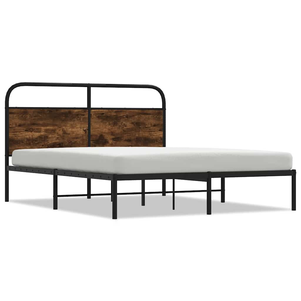 Sengeramme uten madrass røkt eik 120x190 cm konstruert tre