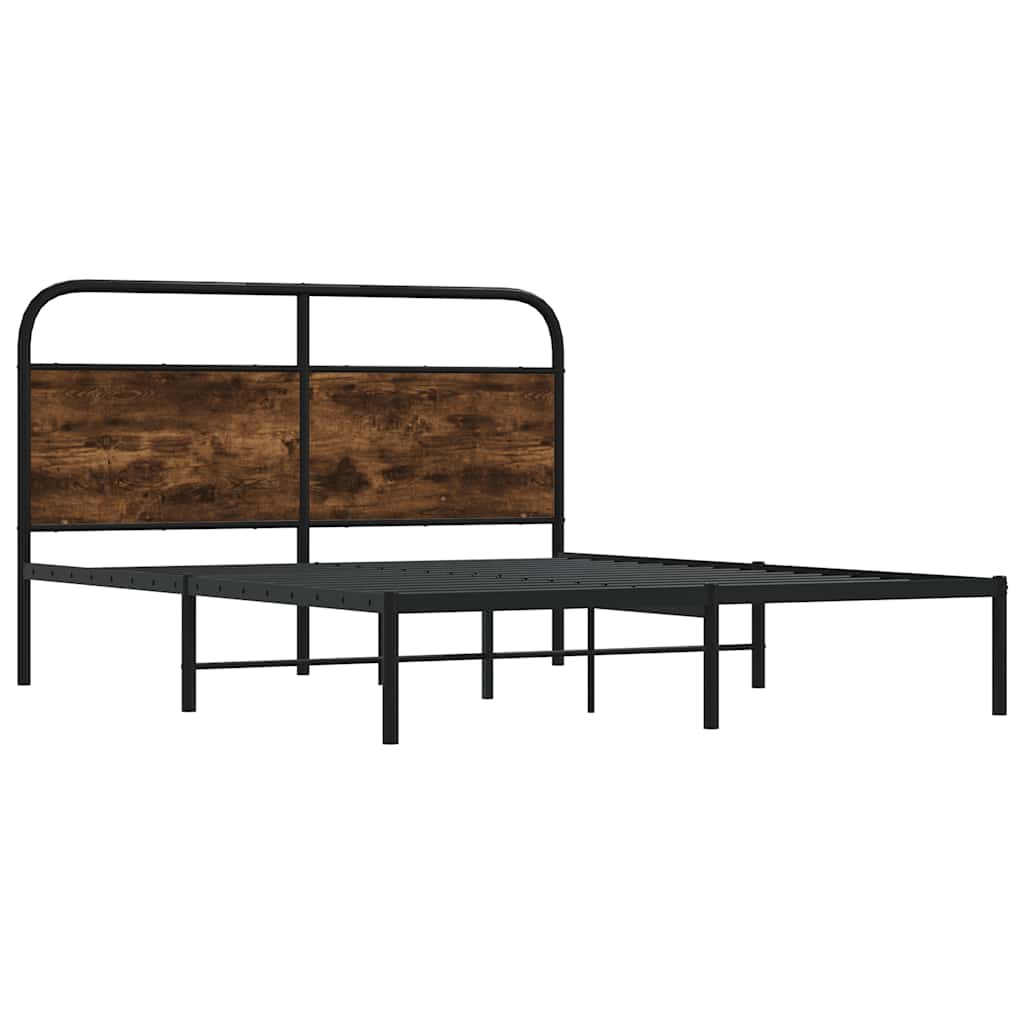 Sengeramme uten madrass røkt eik 120x190 cm konstruert tre