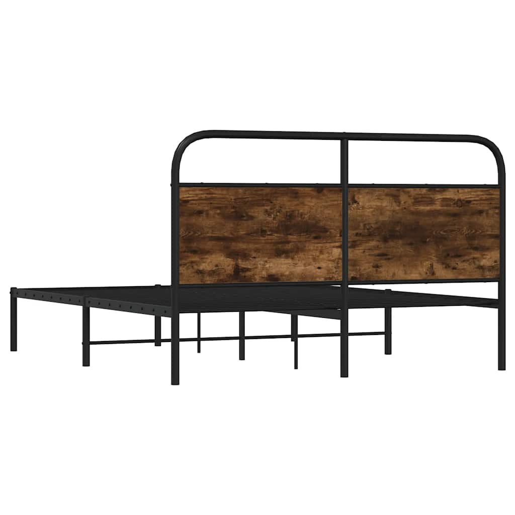 Sengeramme uten madrass røkt eik 120x190 cm konstruert tre