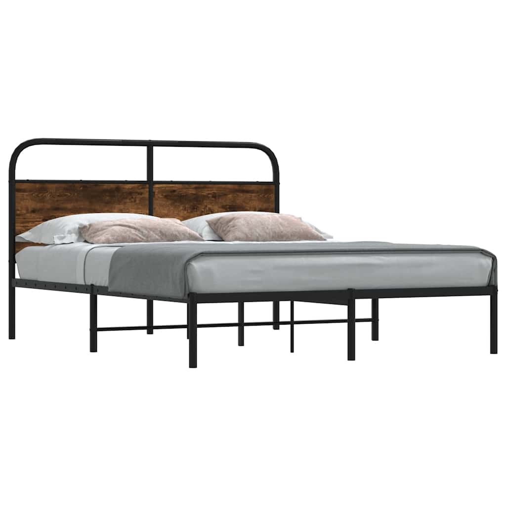 Sengeramme uten madrass røkt eik 120x190 cm konstruert tre