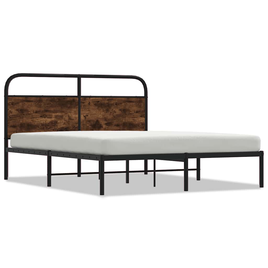 Sengeramme uten madrass røkt eik 150x200 cm konstruert tre
